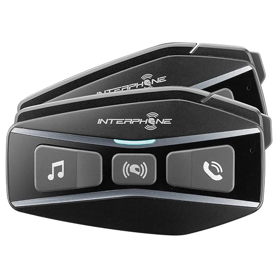 Interphone Cellularline, 2 Motorcycle Intercoms with Bluetooth and Mesh Communication, Model U-Com 16, Up to 4 Motors, Distance 1 Km, Compatible with Sena, OEM and GPS, Waterproof, Universal