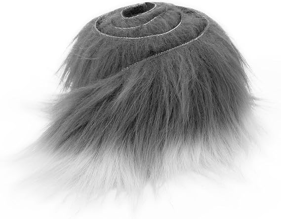 Faux Fur Strips Fabric for Therian Mask 2x70 inch (Grey)