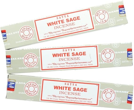 Alaysom Satya Nag Champa White Sage Incense Sticks - Multi-Packs Fine Quality Incense Sticks for Purification, Relaxation, Meditation (White Sage)