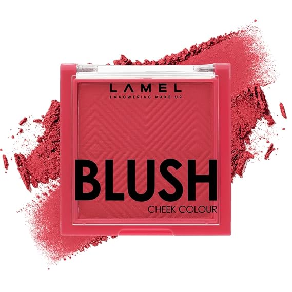 Lamel Powder Blush for Cheeks Apricot High Pigmented