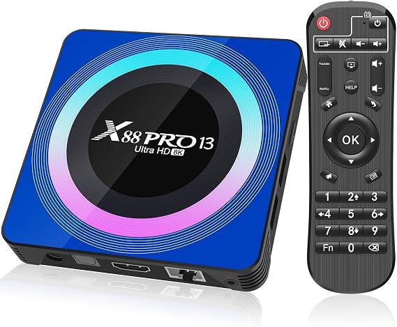 Android 13.0 TV Box, RK3528 Quad-Core with 4GB RAM and 128GB ROM | , 8K HD Smart TV Box Support Dual Band WiFi 2.4G/5G, BT 5.0 and H.265 for Multimedia Player