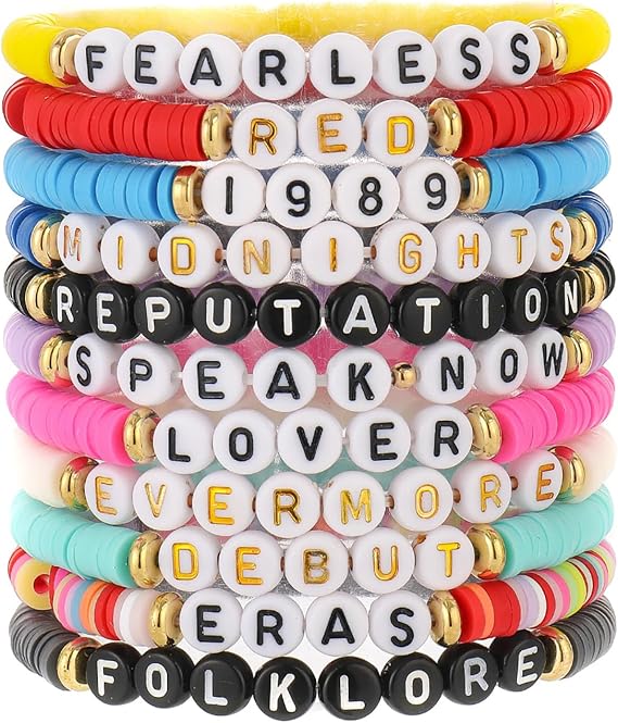 Colorful Friendship Bracelet,11 PCS Inspired Friendship Bracelets Colorful Soft Clay Beaded Bracelet Set,Adjustable Music Lover Gifts for Concerts,Parties & Fan Merch