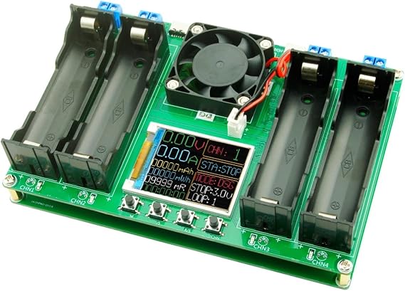 18650 Lithium Battery Capacity Tester Automatic Internal Resistance Tester Battery Power Detector Module Dual Type-C Interface(4 Channel)