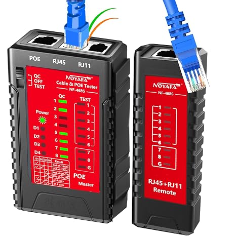 NF-468S Network Cable Tester Ethernet Tester LAN Tester POE/RJ45 Cat5 CAT7