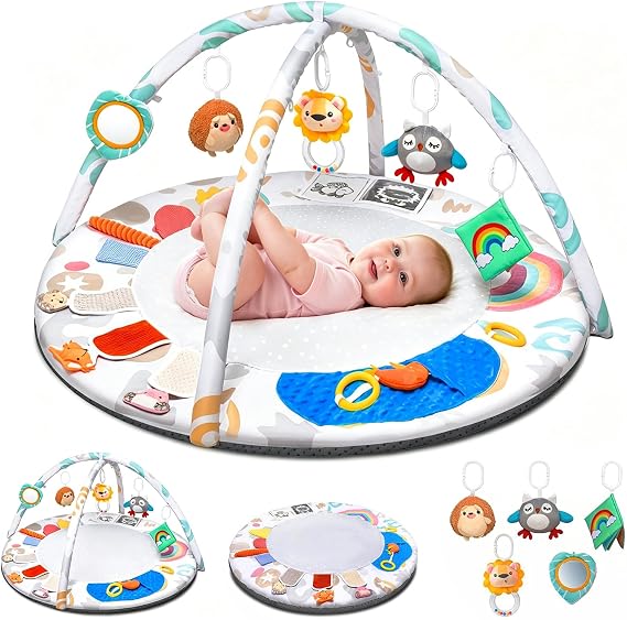 Baby Play Gym & Activity Mat with 5 Sensory Zones for 0+ Months