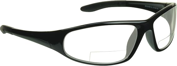 Bikershades Bifocal Safety Sunglasses Readers, Wrap Around Sport Glasses for Motorcycle Night Driving, Cycling, Work ANSI Z87