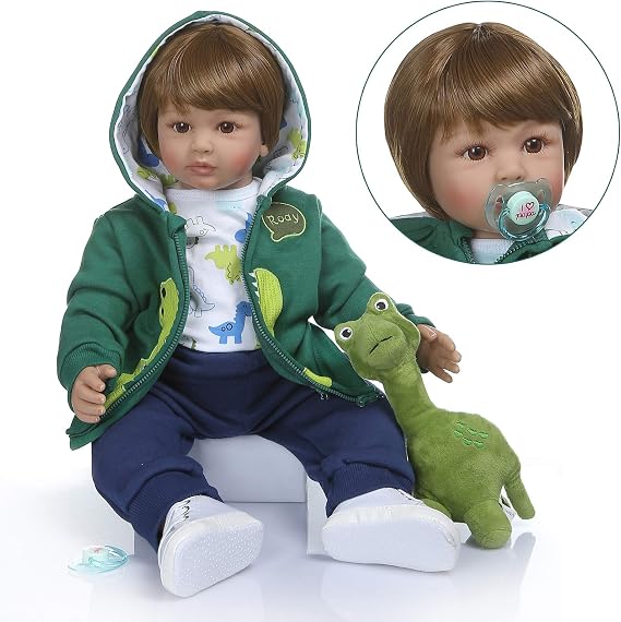iCradle Realistic Reborn Baby Doll Boy 24 Inch Lifelike Toddler Dolls | Weighted Soft Cloth Body, Lifelike Baby Doll with Accessories for Kids Ages 3+, Pretend Play & Gift