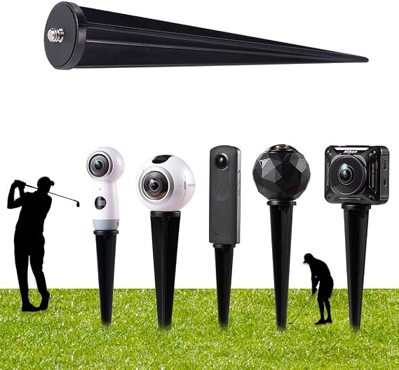 Spike Pole Mount Ground Stake for Insta360 One R Samsung Gear 360 2017 Edition Cam,360fly 360 Cam,Ricoh Theta V SC2 M15,LG 360,Nikon Keymission 170/360&Garmin Virb 360 Cam