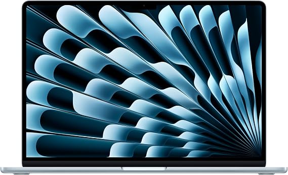 15-inch MacBook Air Laptop with Apple 2025 M4 chip: 15.3-inch Liquid Retina Display, 16GB Unified Memory, 256GB SSD Storage, 12MP Center Stage Camera, Touch ID; Sky Blue