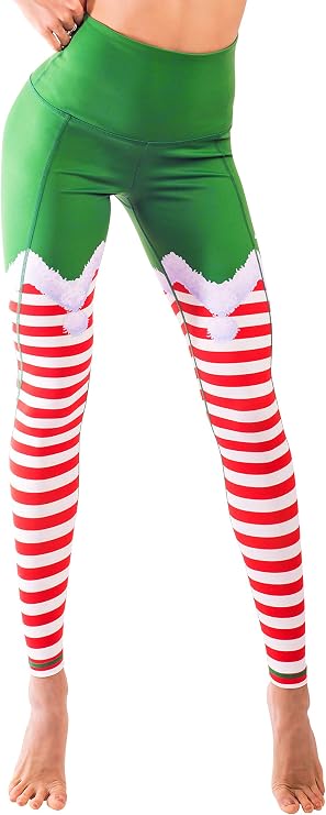 COOLOMG High Waisted Yoga Leggings Women Yoga Pants with Pocket Printed Athletic Running Workout Pants