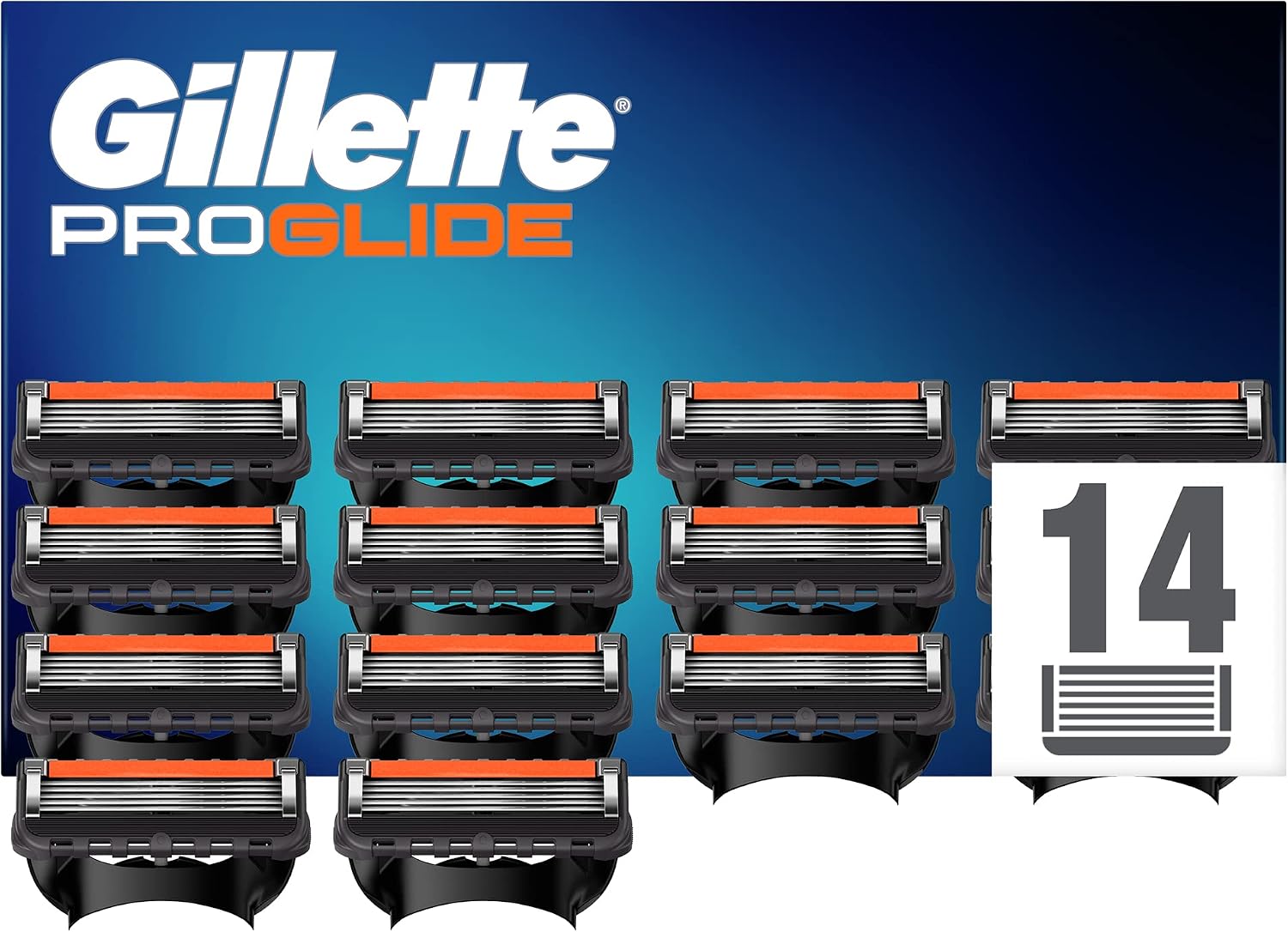 Gillette Fusion Proglide Replacement Razor 14 Pieces - Cardboard Package