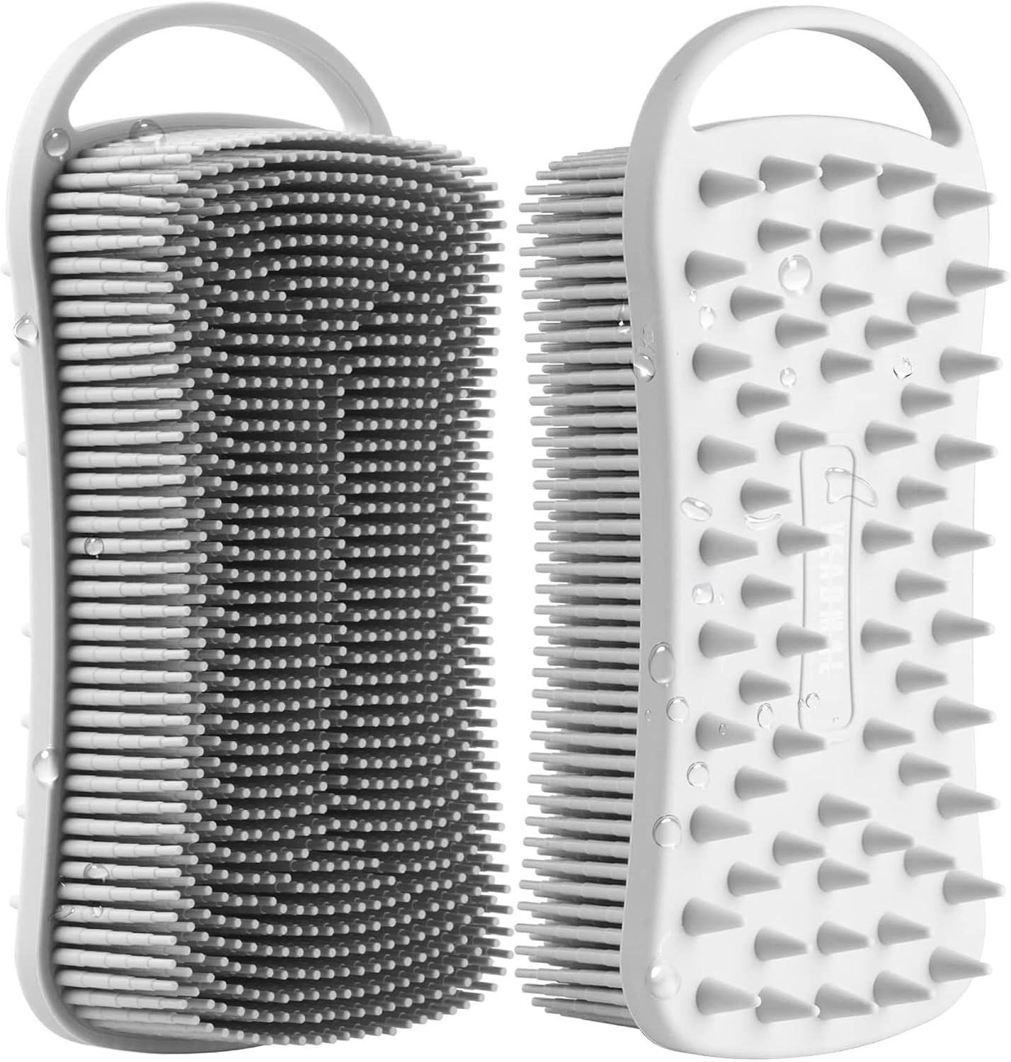 YEADMAL Dual-use Silicone Body Scrubber with Scalp Massage Shampoo Brush Exfoliating Bath Body Brush Gentle Silicone Shower Scrubber, Lather Well for Shower GelSoapBody Wash Gray