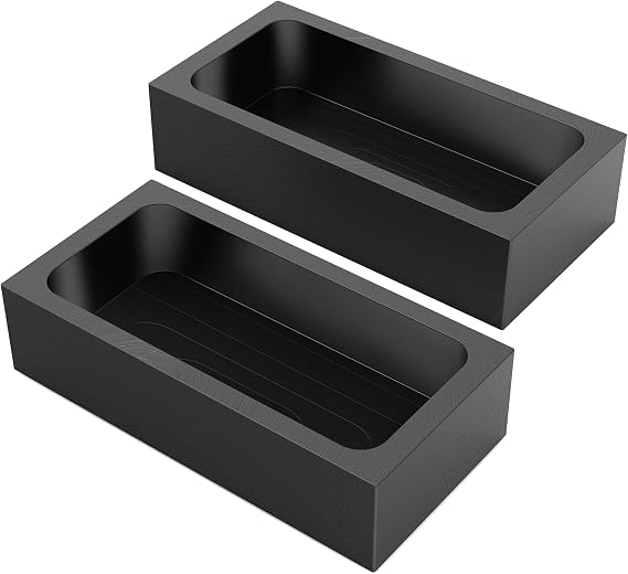 Nelyrho 2-Pack 2.2lbs Graphite Ingot Molds for Metal Casting & Melting