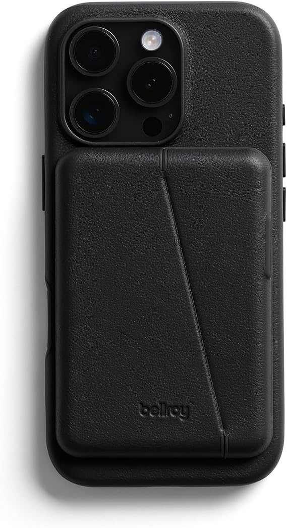 Bellroy Mod Phone Case + Wallet for iPhone 16 Pro (Slim Leather iPhone case, Phone Wallet) - Black