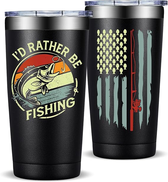 Fufandi Fishing Gifts for Men, Gift for Fisherman, Fishing Tumbler 20oz