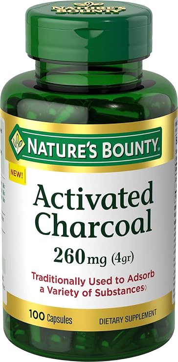 Nature's Bounty Activated Charcoal 260 mg, 100 Capsules