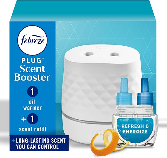Starter Kit, Oil Diffuser, Air Freshener Plug in, Continuous Scent Device + 1 Refresh & Energize Refill