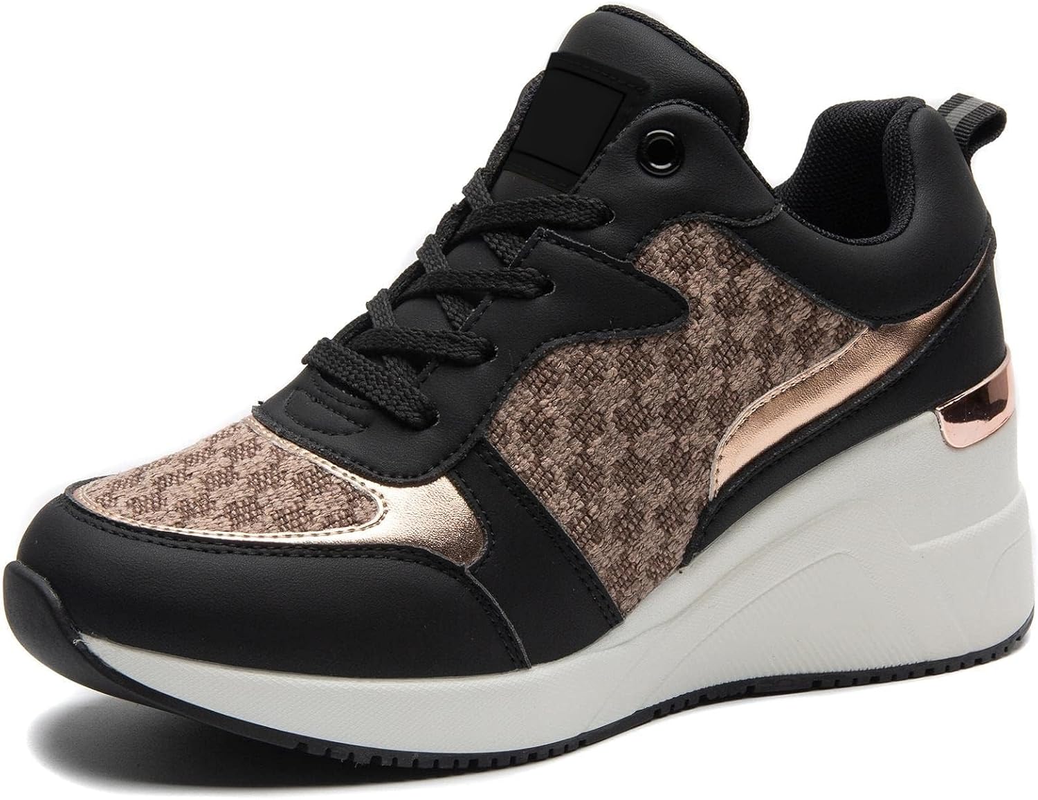 ANJOUFEMME Womens Wedge Trainers Platform Shoes for Women Ladies Heeled Casual Comfortable Trainers