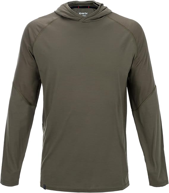 Vertx Mens Merino Wool Base Layer Hoody Pullover, Long Sleeve, Quick Dry, Outdoor Wear, Tactical Clothing