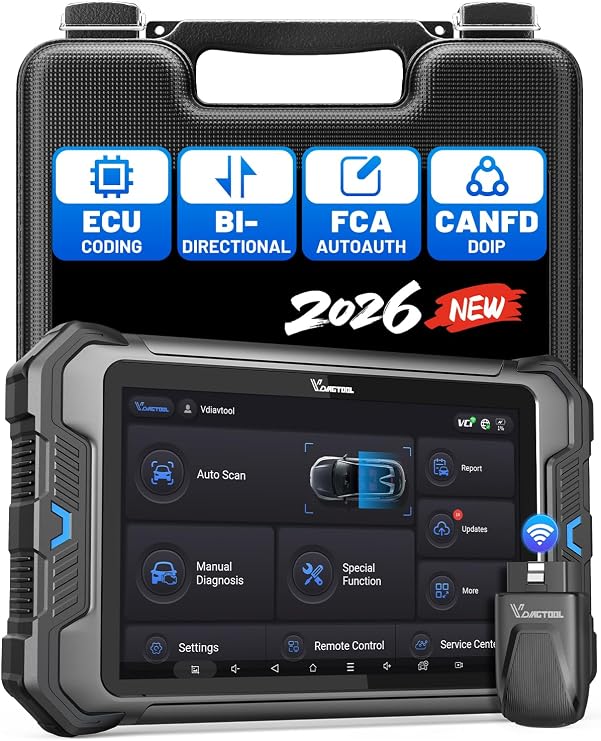 Car Diagnostic Tool VDIAGTOOL VD80BT Lite, Full System Bidirectional OBD2 Scanner with 28 Resets, Wireless Diagnostic Scanner, Coding, FCA Autoauth, CAN FD & DoIP, 2 Years Update Vehicle Scan Tool