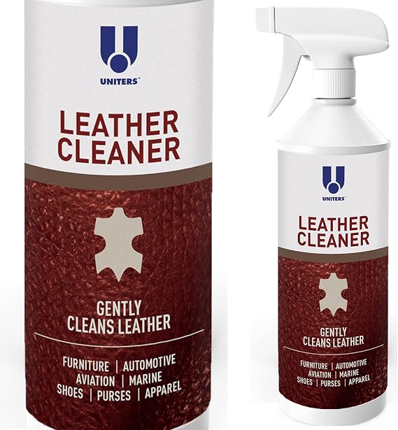 UNITERS Leather Cleaner Foam Solution - Leather Care Stain Remover & Cleaner for Car Interior - Car Leather Seat Cleaner, Faux Leather, Furniture, Handbags, Upholstery, Shoes & More 500ml 16.9 oz
