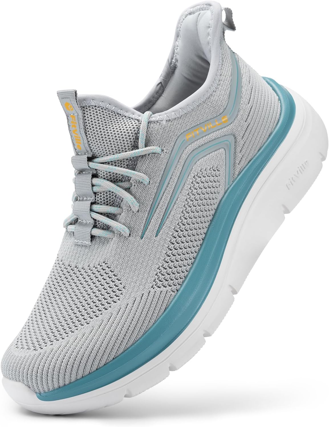 FitVille Extra Wide Fit Trainers for Men Slip On Arch Support Road Running Shoes Lightweight Athletic Sneakers for Gym Fitness Jogging Walking