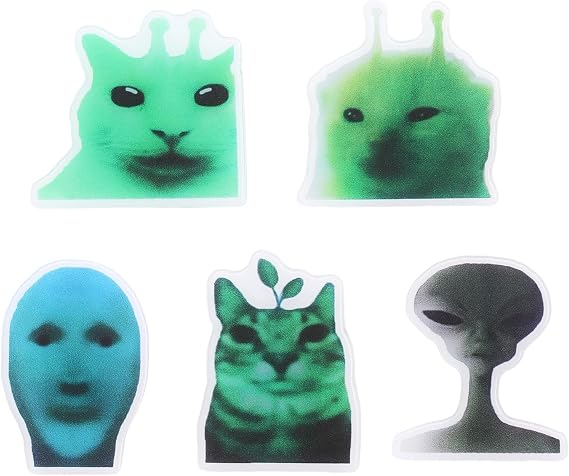 Pins for Backpacks Funny Alien Meme Cat Y2k Aesthetic Cute Hilarious Lapel Pins Broochs Clip Badges for Backpacks 5PCS