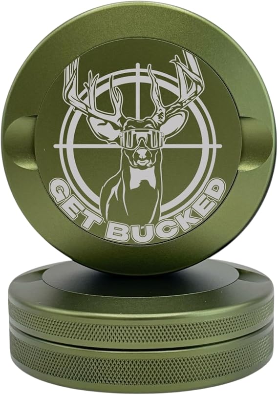 Get Bucked | Metal Container for Zyn, Premium Aluminum Can & Rugged Pouch Holder | Extra Capacity, Knurled Grip & Used Pouch Storage | EDC (Military Green)