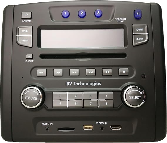 iRV33 3-Zone RV 2.1 Radio Independent Zone 3 DVD/CD Player 7-Speaker Output | Replacement GT-2.0 130W Amplifier Wall-mount RV Stereo, HDMI ARC, 12V DC, USB SD, Bluetooth Coaxial AM/FM for Travel Trailers
