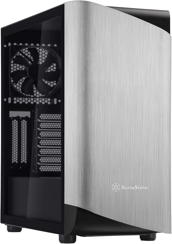 Silverstone Technology SETA A1 Silver on Black Premium ATX/Micro-ATX Case with Temperd Glass - SEA1SB-G