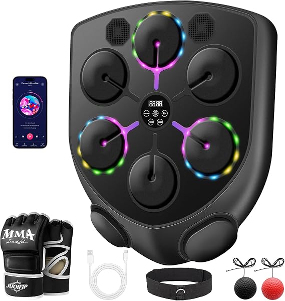 2025 Upgraded Version Music Boxing Machine,Smart Boxing Machine for Adults with Gloves,9 Modes & 9 Speeds Wall Mounted Music Punching Machine for Home Gym Office Workout