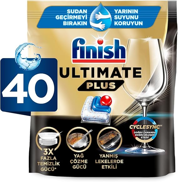 Finish Ultimate Plus 40 Kapsül Bulaşık Makinesi Deterjanı Tableti (1 x 40 Kapsül)