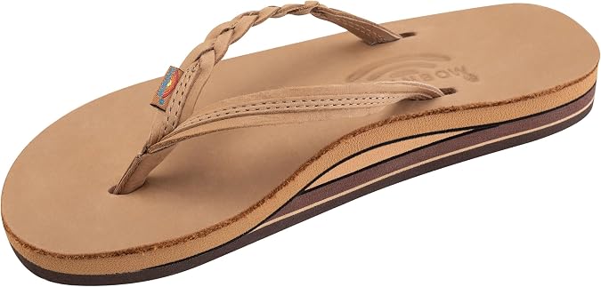 Rainbow Sandals Womens Double Layer Flirty Braidy Premier Leather w/Single Braided Strap