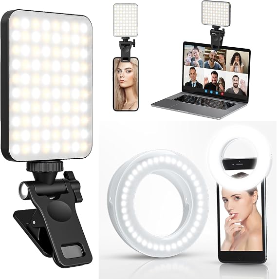 XINBAOHONG Rechargeable Selfie Light Clip Fill Light for Phone Laptop Tablet Portable Light for Video Conference