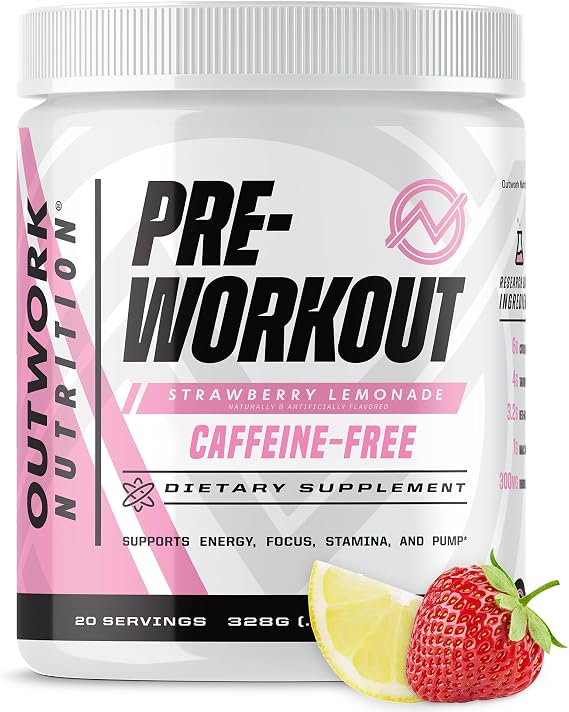 Outwork Nutrition Caffeine-Free Pre-Workout Powder Powder (StrawberryLemon)