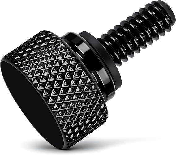 Black Stainless Seat Bolt Screw 1/4"-20 Thread Compatible with Harley Davidson 1996-2025, Aunseek