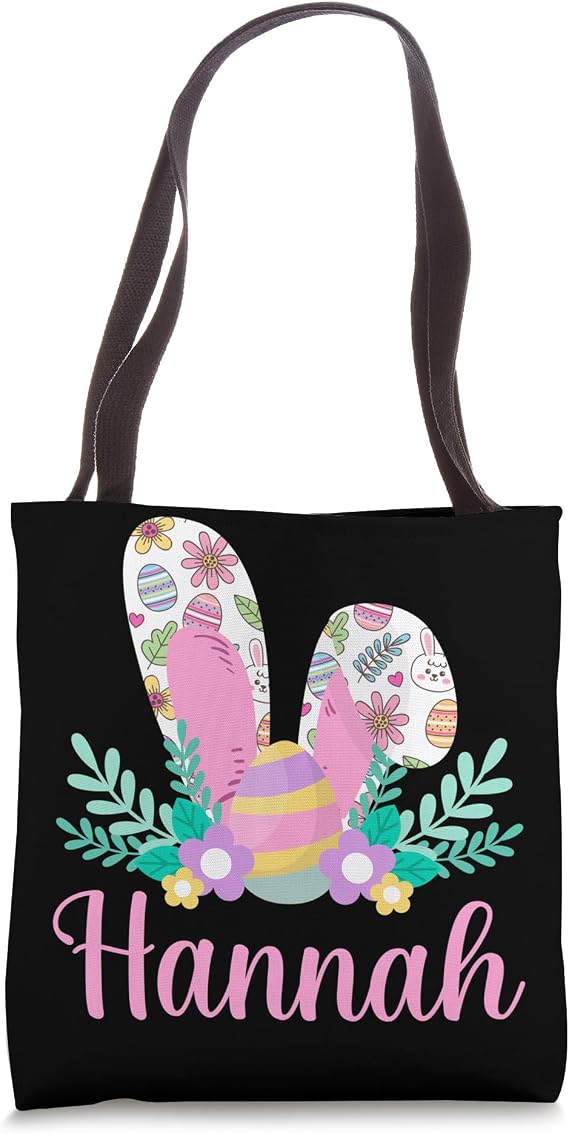 Personalized Easter Name Kids Girls Tote Bag