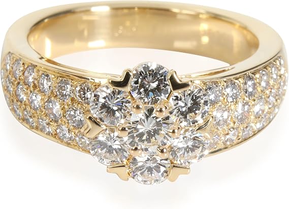 Pre-Loved Fleurette Ring, Yellow Gold, Diamond, 4.5 US