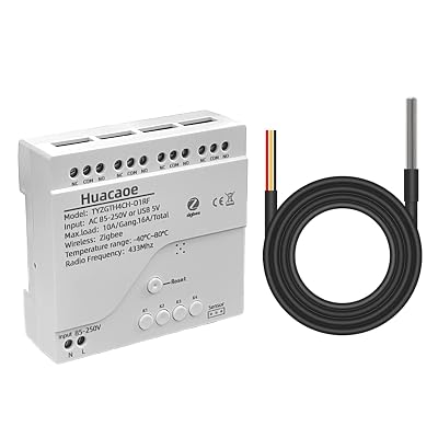 Zigbee 4CH Temperature Monitoring Switch,120V Dry Contact Smart Relay Module,Tuya App Remote Control,with Waterproof Sensor ProbeTuya Zigbee hub needed