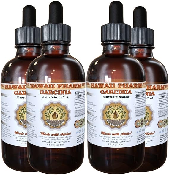 Hawaii Pharm Garcinia (Garcinia Indica) Liquid Extract 4x4 Oz