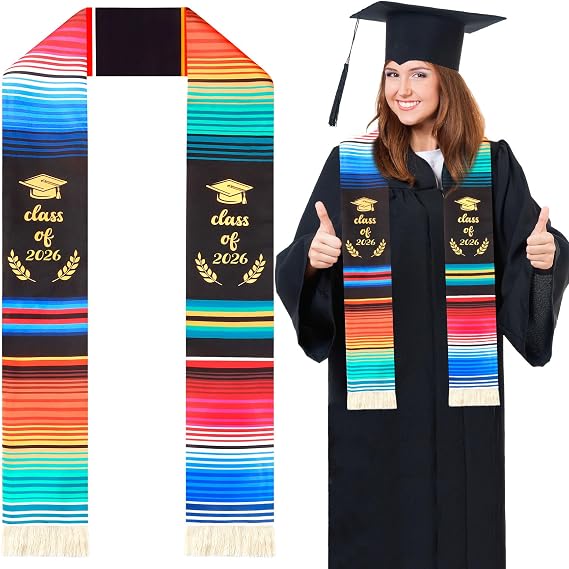 Mexican Graduation Sash, Mexican Graduation Stole Class of 2026 Latino Hispanic Serape Authentic Mexican Art Serape Stole