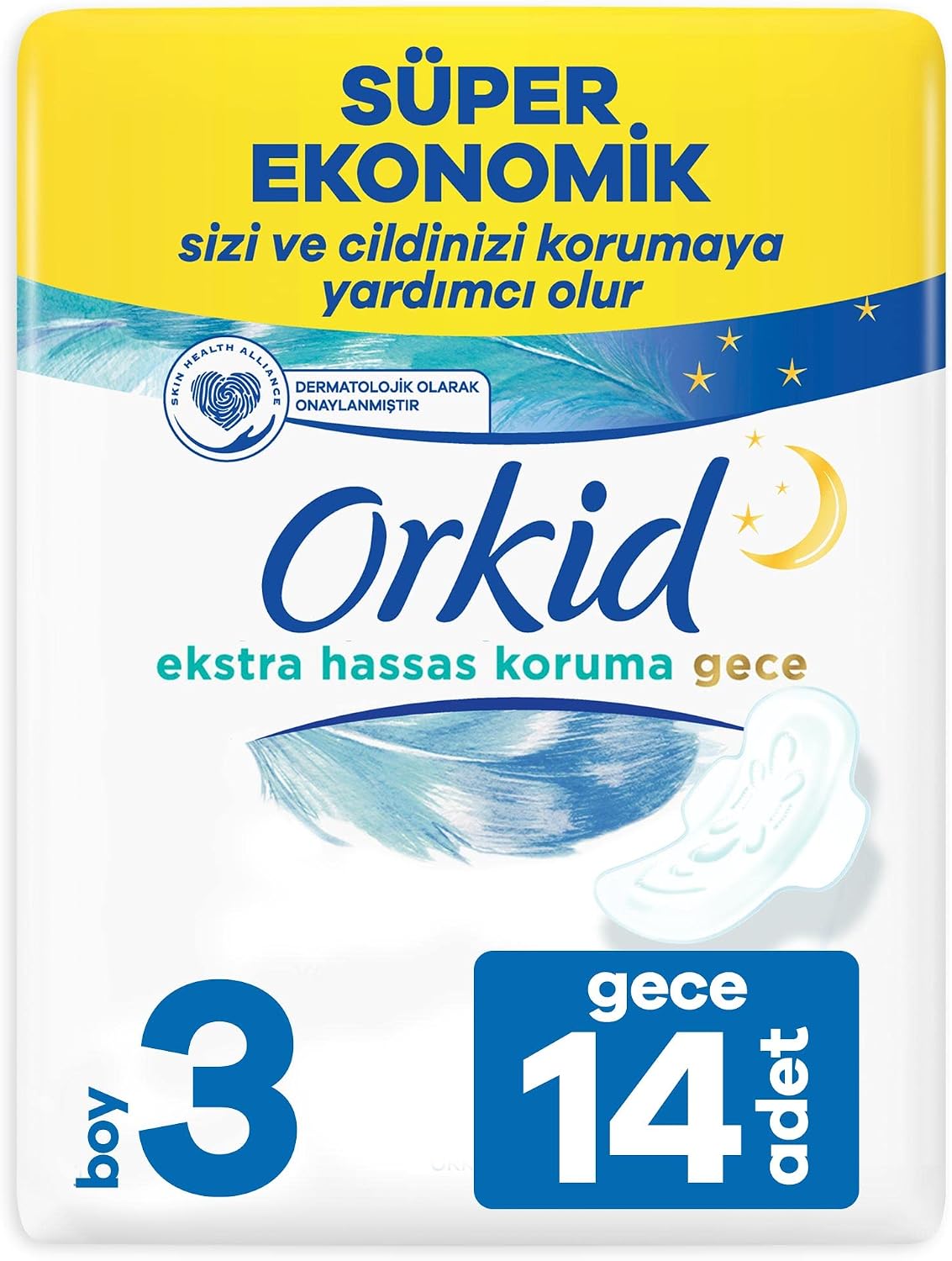 Orkid Extra Precision Protection Night Length 3Winged Sanitary Pad 14 Pieces