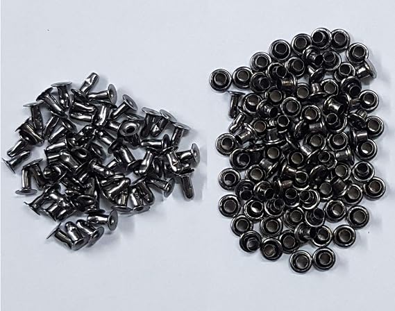 1000 Sets (2000 Pieces) 4mm Single Cap Rivets (Size 00) Oxide Black