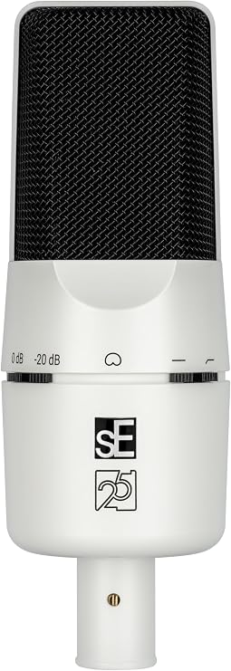 SE ELECTRONICS X1 A 2C Large Diaphragm Condenser Microphone with 100 Hz Filter & -20 dB Pad - XLR Condenser Mic for Singing & Instruments - Professional Studio Microphone for Recording (White)