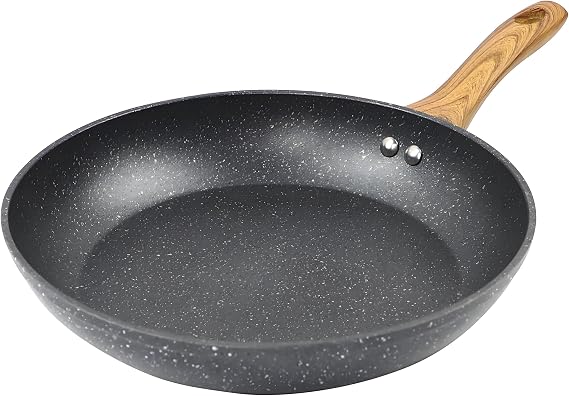 Nonstick Frying Pan Skillet, Granite Non Stick Pans, Omelette Pan with Heat-Resistant Handle, Compatible with All Stovetops (9.5 inch)