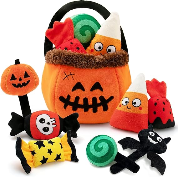My First Baby's Pumpkin Halloween Baskets Playset 8Pcs | Plush Toys for Babies and Toddler,Stuffed Pumpkin Plush Baby Gifts, Party Decoration,School Classroom Supply, Party Favor