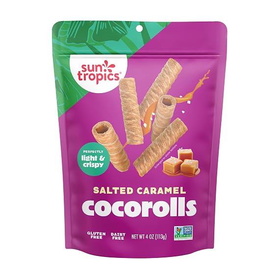Sun Tropics, Coco Rolls Salted Caramel, (Pack of 1) 4 Ounce