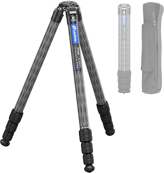 LEOFOTO Carbon Fiber Lightweight Travel Tripod, 68" Professional Video Tripod for Mirrorless Camera/DSLR with Carry Bag, Max Load 33.07lb