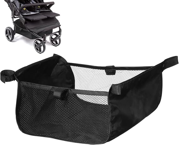 Hemoton Baby Stroller under Seat Storage Basket 12 Inch Mesh Organizer Bag for Umbrella Stroller Pushchair Bottom Cargo Net for Diapers Toys and Shopping