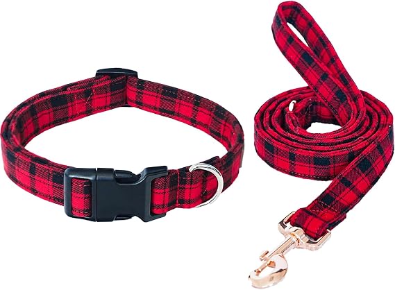 Tunkoo Christmas Dog Collar & Leash Bundle, S